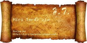Hiri Terézia névjegykártya